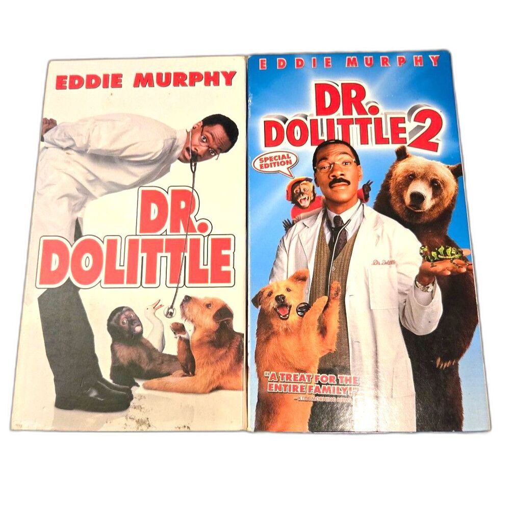Dr. Dolittle & Dr. Dolittle 2 VHS Bundle – Eddie Murphy Comedy Movies